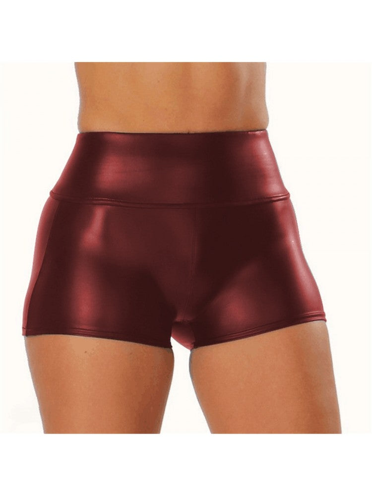 Dark Red Leather Shorts (S)