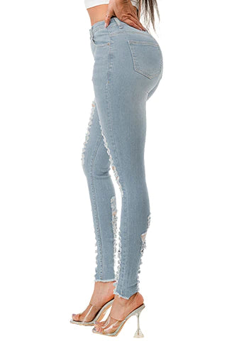 Stretch Ripped Denim Jeans