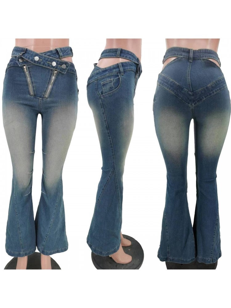 Open waist jeans