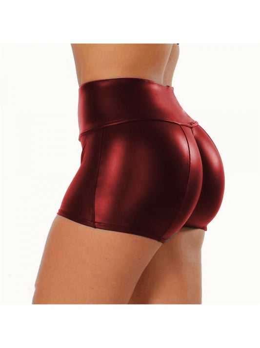 Dark Red Leather Shorts (S)